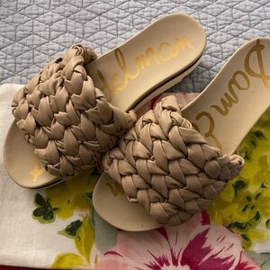 Sam Edelman Women's Beige Braided Slide Sandals